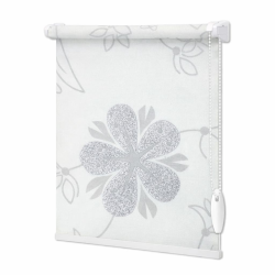 Тканинні ролети Квіти 5273-2 срібло