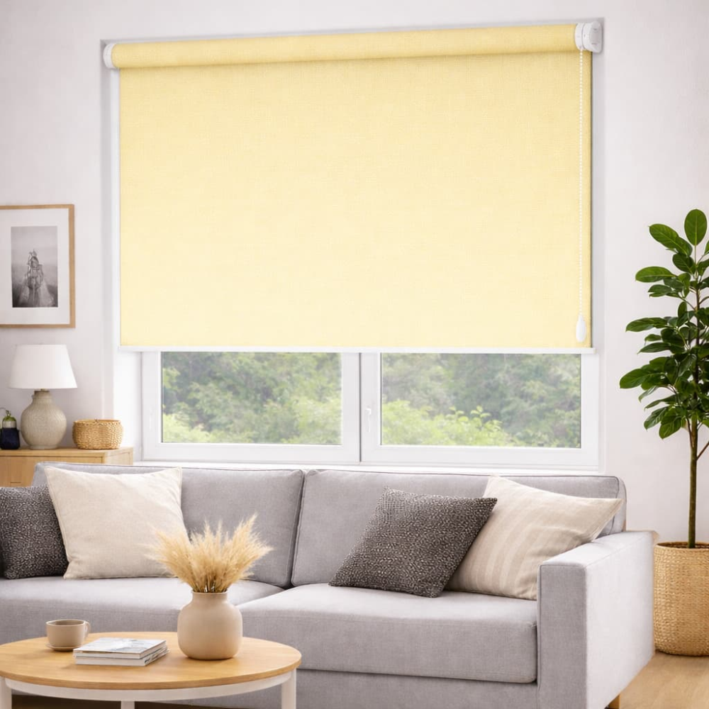 Тканинні ролети Льон 2057 жовтий