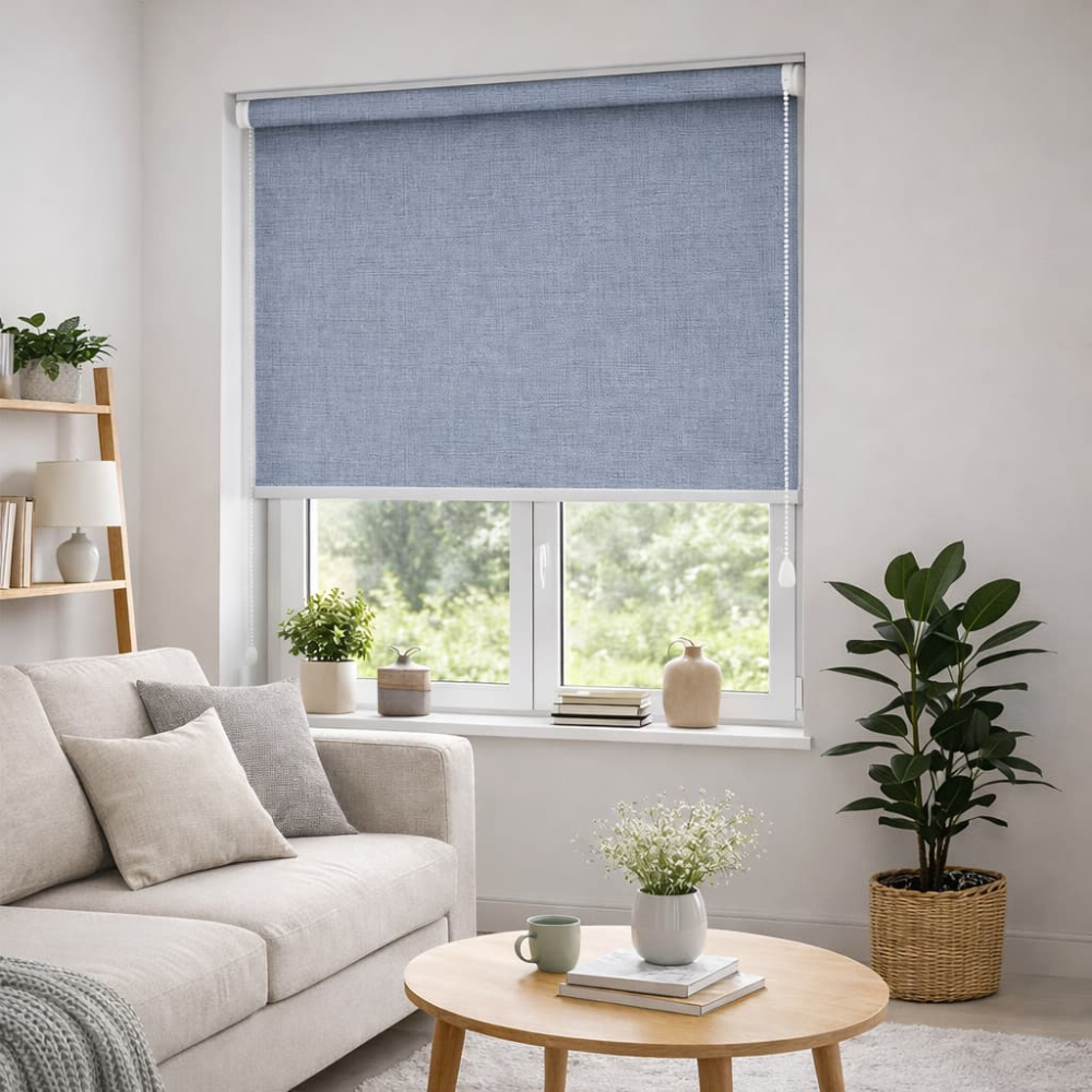 Тканинні ролети Льон 7436 сірий