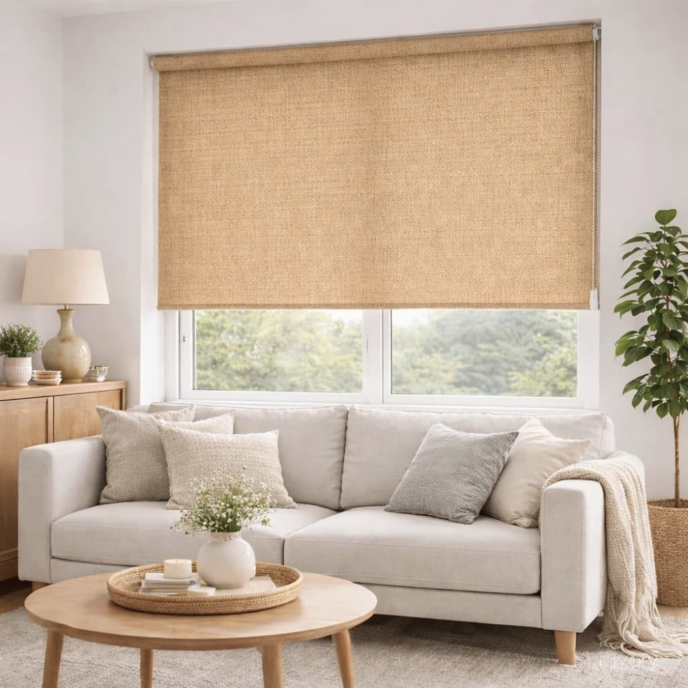 Тканинні ролети Льон 0881 темний беж