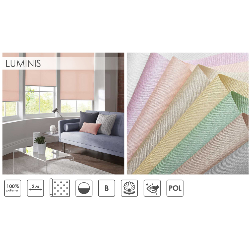 Тканинні ролети Люмініс 911 персик